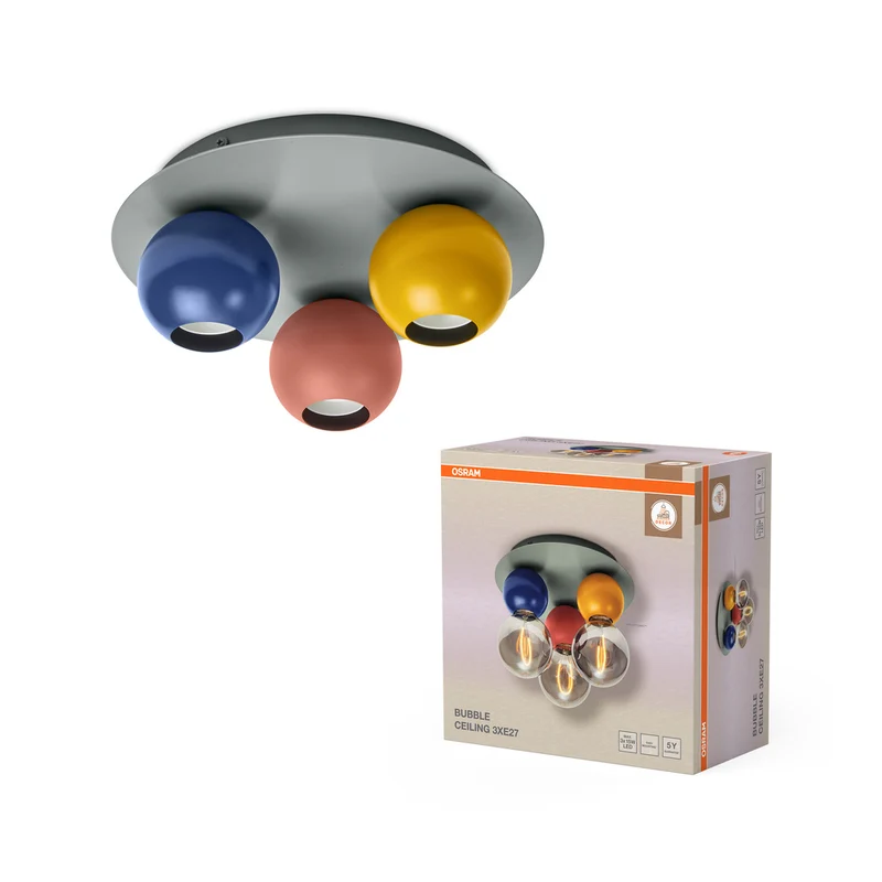 OSRAM DECOR Bubble Ceiling Deckenleuchte, 3-flamming, E27, Multicolor
