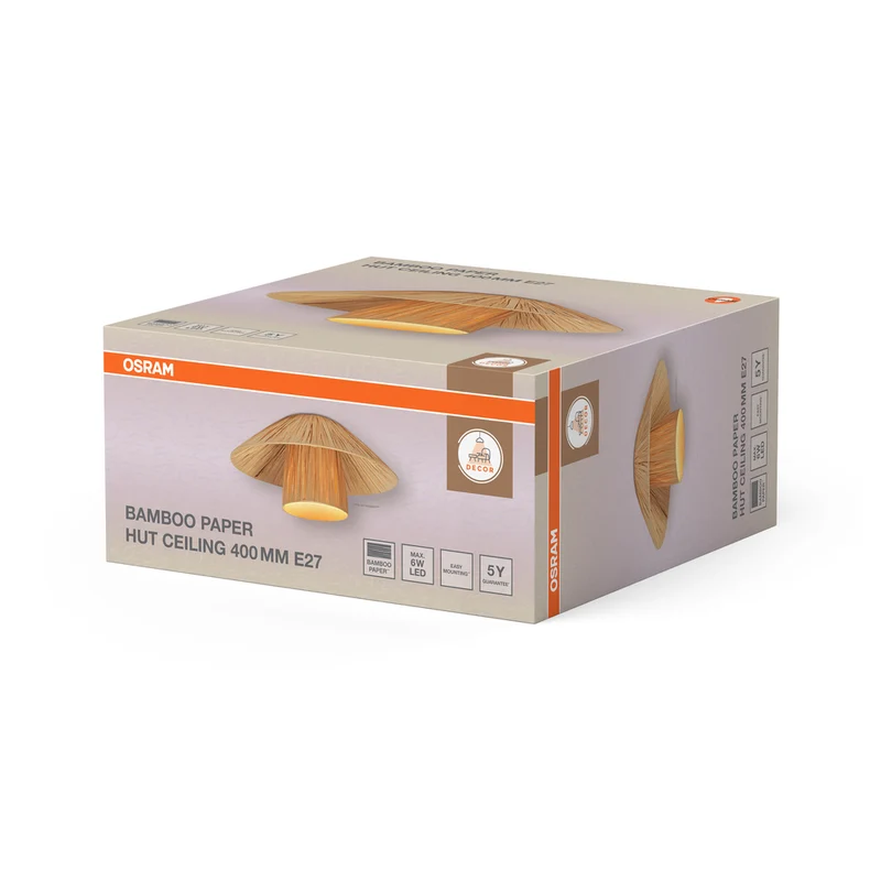 OSRAM DECOR Bamboo Paper Hut Deckenleuchte Braun, 400mm, E27
