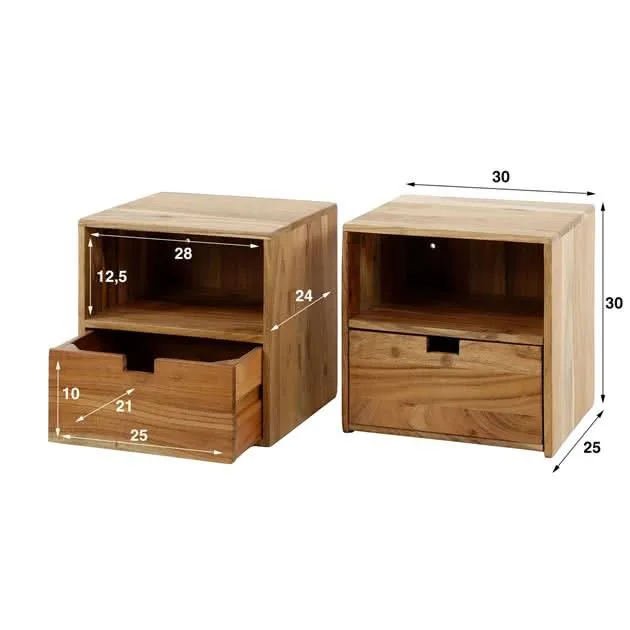Nachttisch 2er-Set XS aufhängen flat