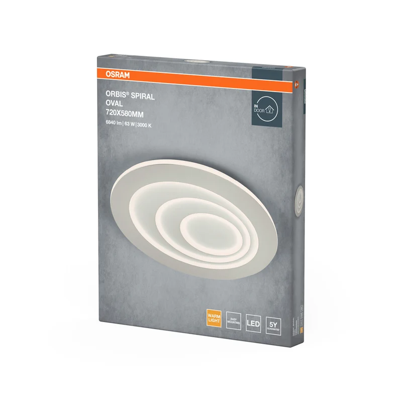 OSRAM ORBIS SPIRAL OVAL Deckenleuchte, weiß, 63W, 5000lm