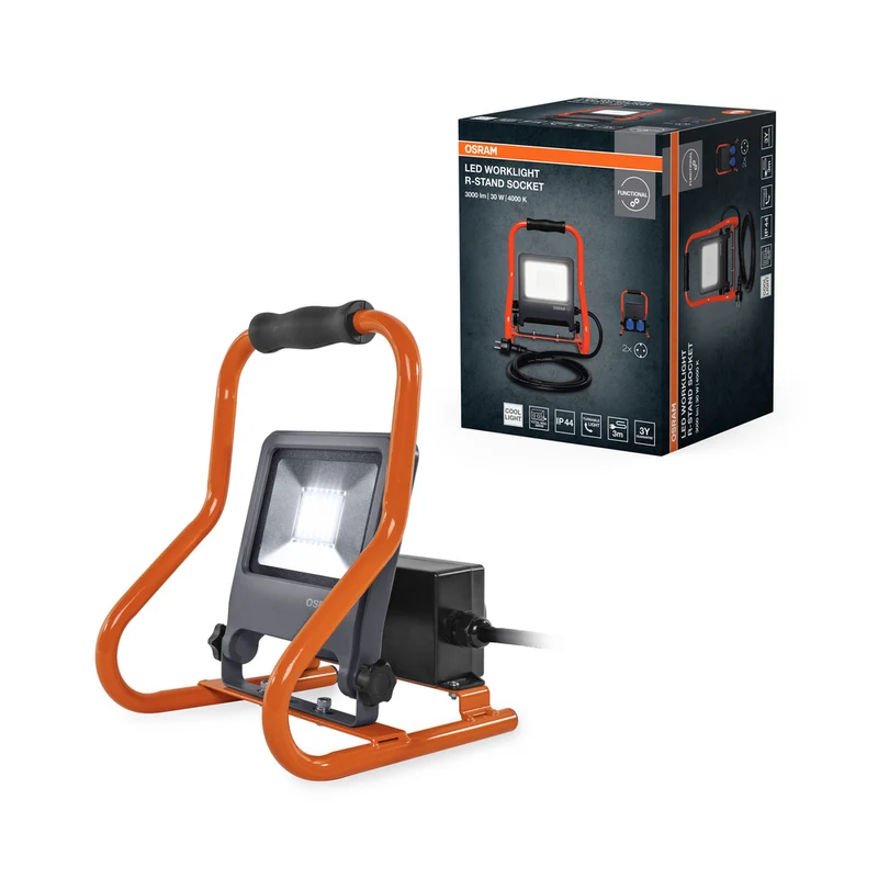 OSRAM WORKLIGHTS R-STAND Baustrahler Mehrfachsteckdose (GEN 2) 30W, 2700lm, 4000K