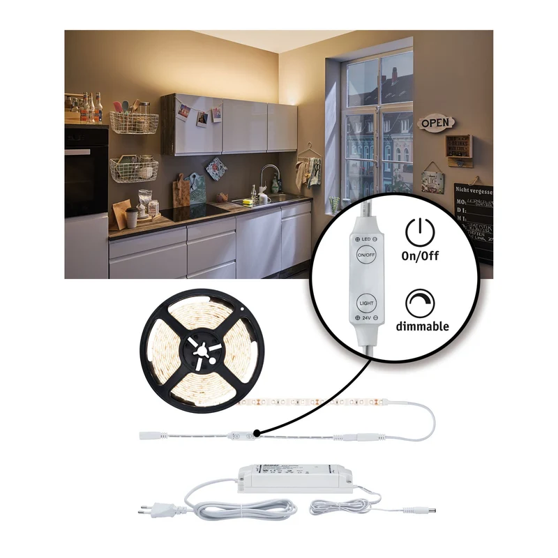 LED-Strip 3m SimpLED Power Set Warmweiß inkl. Dimm-Switch 33W