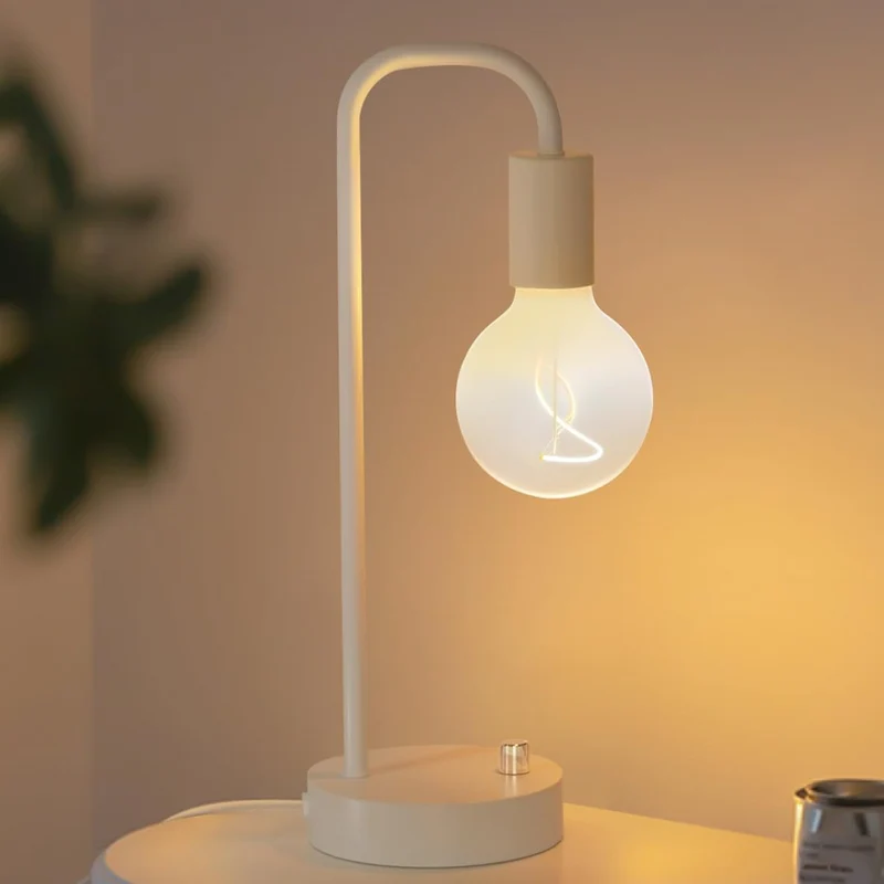 Euroselle Table Lamp Matte White With Stepless Dimmer 4W LED Bulb