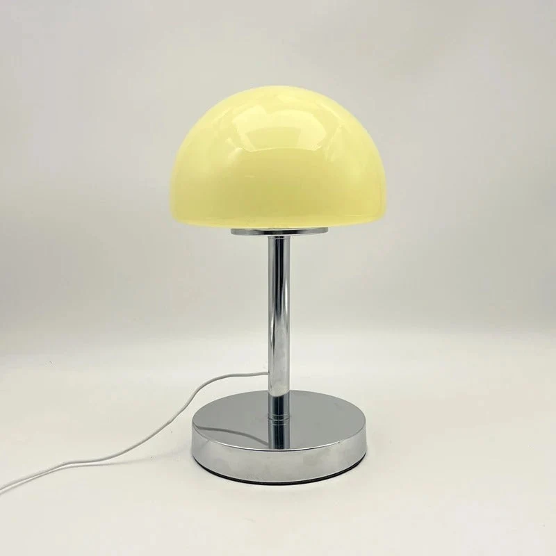 Euroselle Mushroom Glass Table Lamp With Metal Construction And Adjustable Shade LED
