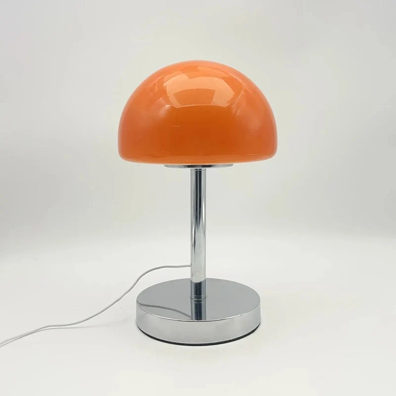 Euroselle Mushroom Glass Table Lamp With Metal Construction And Adjustable Shade LED