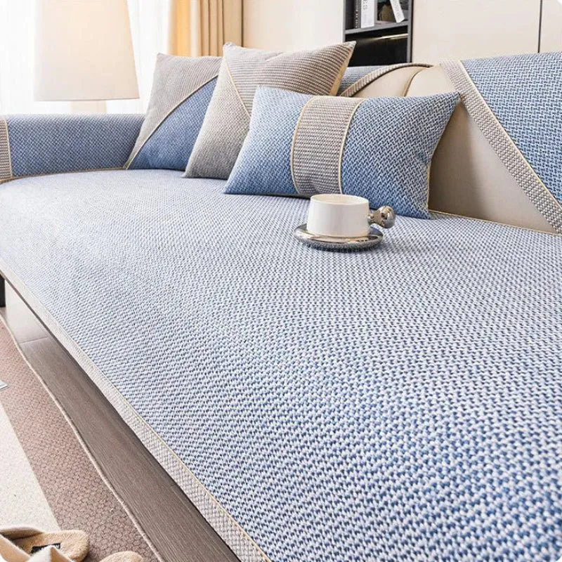 Breathable Cotton-Linen Sofa Cover With Non-Slip Euroselle