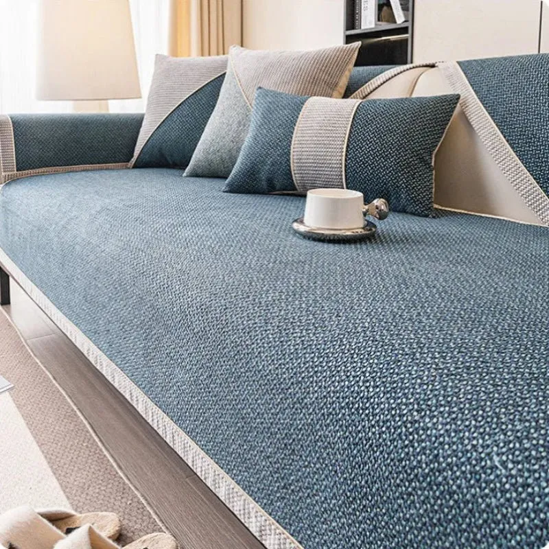 Breathable Cotton-Linen Sofa Cover With Non-Slip Euroselle