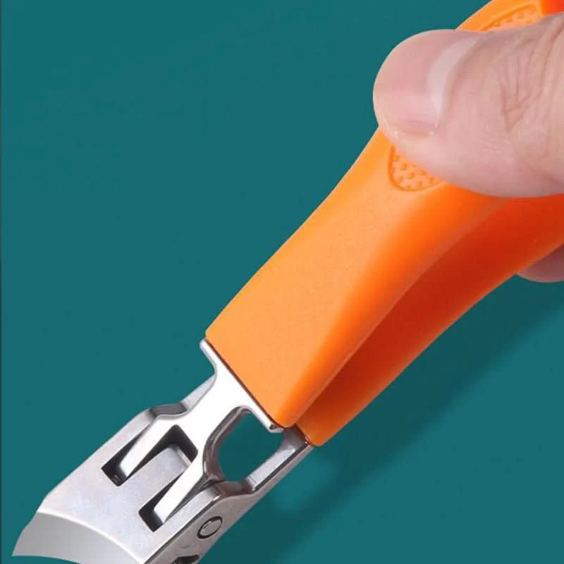Precision stainless steel nail clipper with extra-wide opening and ergonomic non-slip handle for thick and ingrown nail care - Euroselle