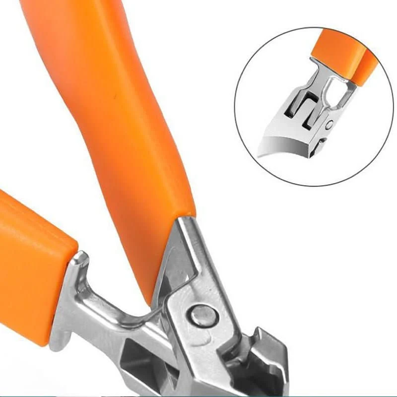 Precision stainless steel nail clipper with extra-wide opening and ergonomic non-slip handle for thick and ingrown nail care - Euroselle