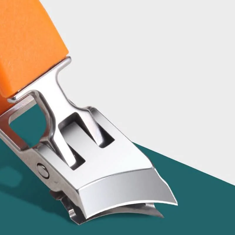 Precision stainless steel nail clipper with extra-wide opening and ergonomic non-slip handle for thick and ingrown nail care - Euroselle