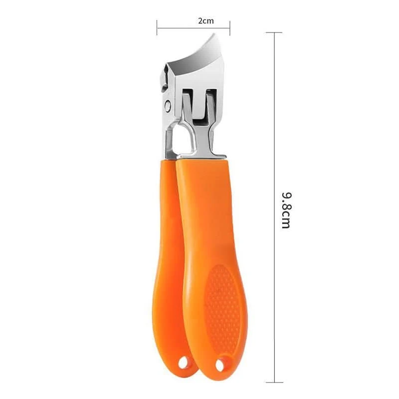 Precision stainless steel nail clipper with extra-wide opening and ergonomic non-slip handle for thick and ingrown nail care - Euroselle