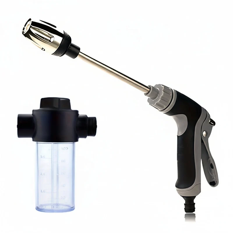 Euroselle High-Pressure Garden Water Gun With Foam Cannon And Long-Handled Sprayer