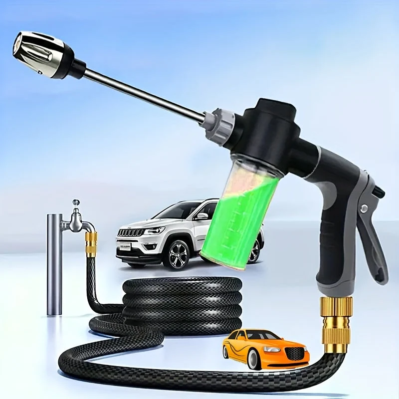 Euroselle High-Pressure Garden Water Gun With Foam Cannon And Long-Handled Sprayer