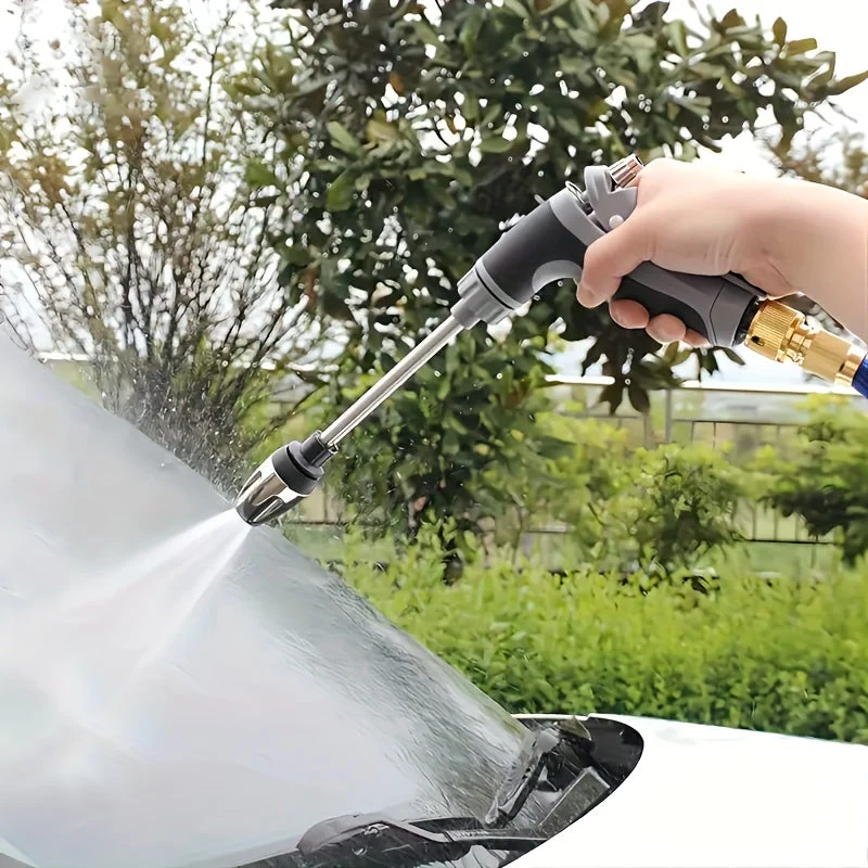 Euroselle High-Pressure Garden Water Gun With Foam Cannon And Long-Handled Sprayer