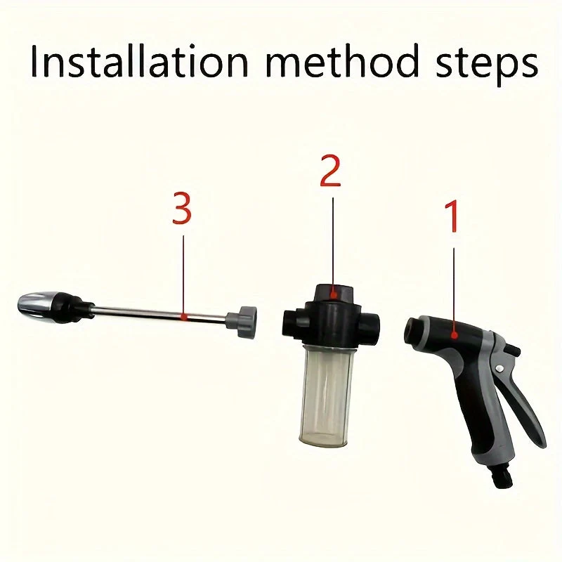 Euroselle High-Pressure Garden Water Gun With Foam Cannon And Long-Handled Sprayer