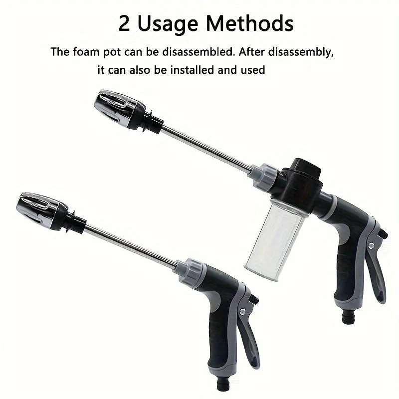 Euroselle High-Pressure Garden Water Gun With Foam Cannon And Long-Handled Sprayer