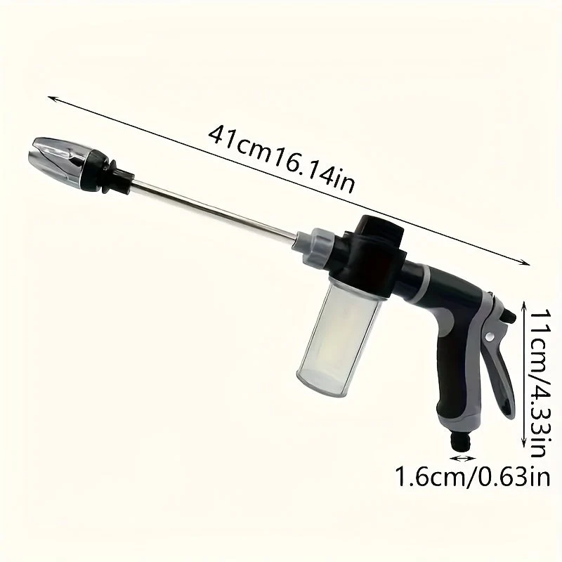 Euroselle High-Pressure Garden Water Gun With Foam Cannon And Long-Handled Sprayer