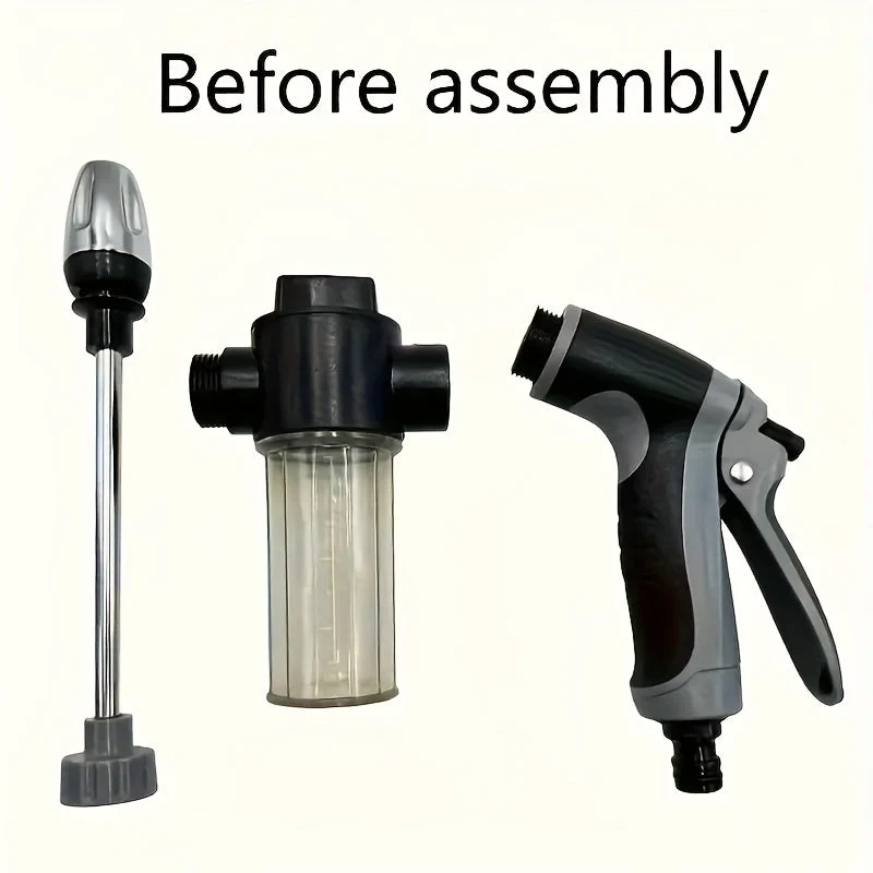 Euroselle High-Pressure Garden Water Gun With Foam Cannon And Long-Handled Sprayer