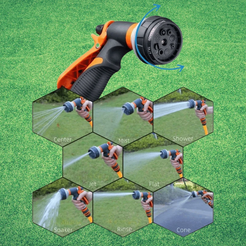 Euroselle 8-Pattern Garden Hose Sprayer For Efficient Irrigation