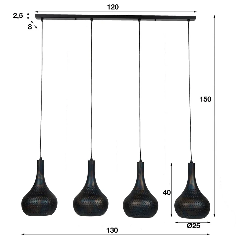 Hängelampe 4L Punsch Kegel
