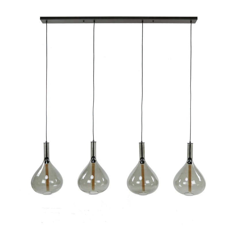 Hängelampe 4L drop glass – Artic schwarz