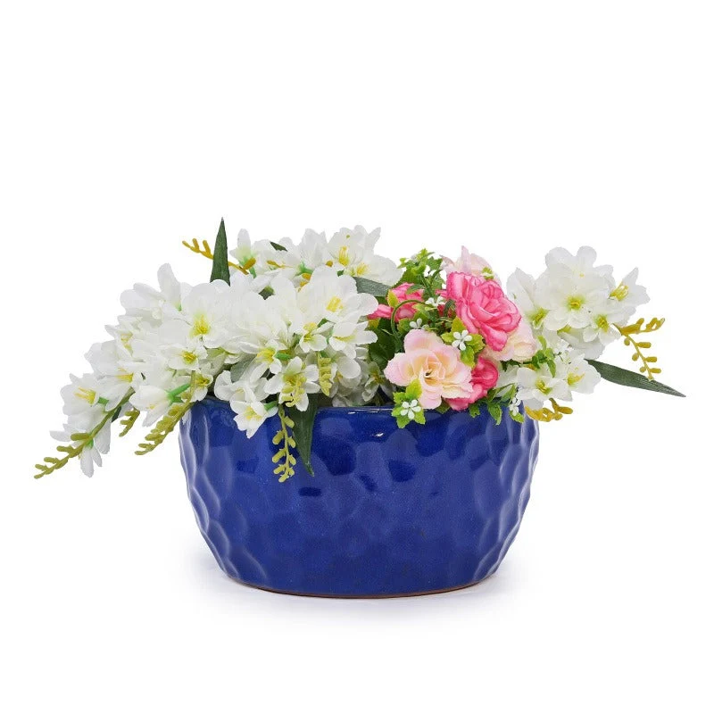 Euroselle Vintage Handmade Ceramic Planter Set Three Piece