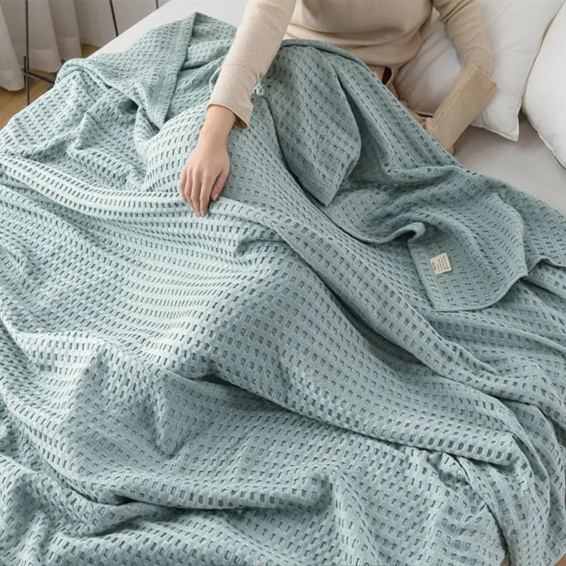 Euroselle Cozy All-Season Lightweight Waffle Throw Blanket