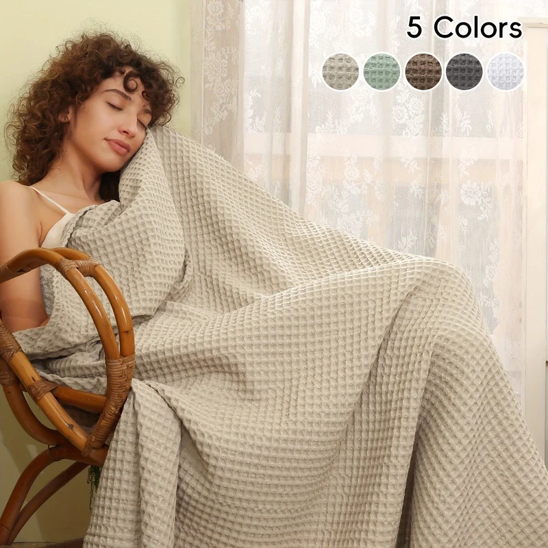 Euroselle Cozy All-Season Lightweight Waffle Throw Blanket