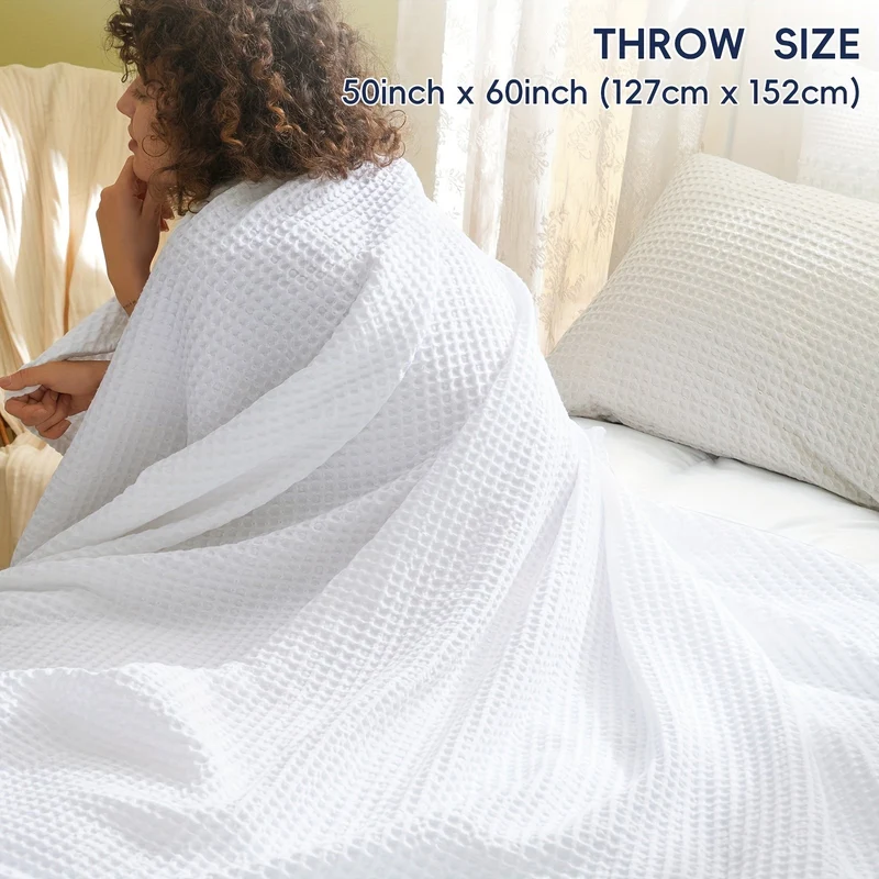 Euroselle Cozy All-Season Lightweight Waffle Throw Blanket