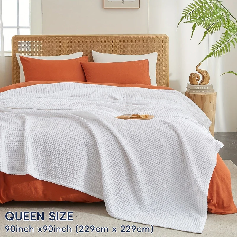 Euroselle Cozy All-Season Lightweight Waffle Throw Blanket