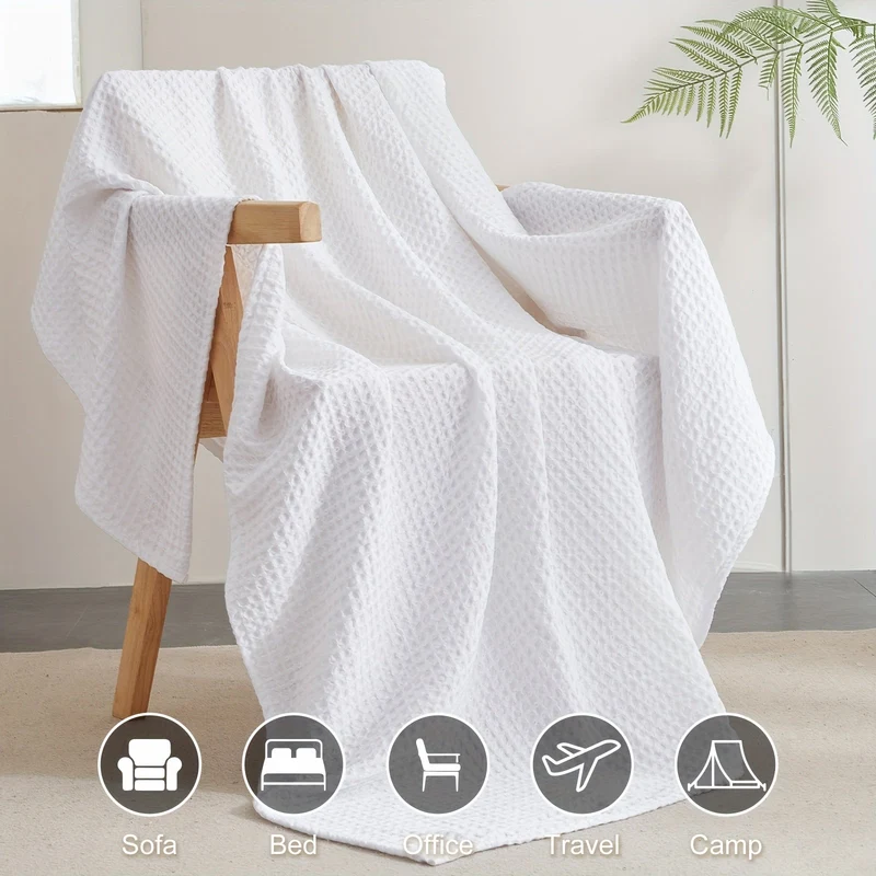 Euroselle Cozy All-Season Lightweight Waffle Throw Blanket