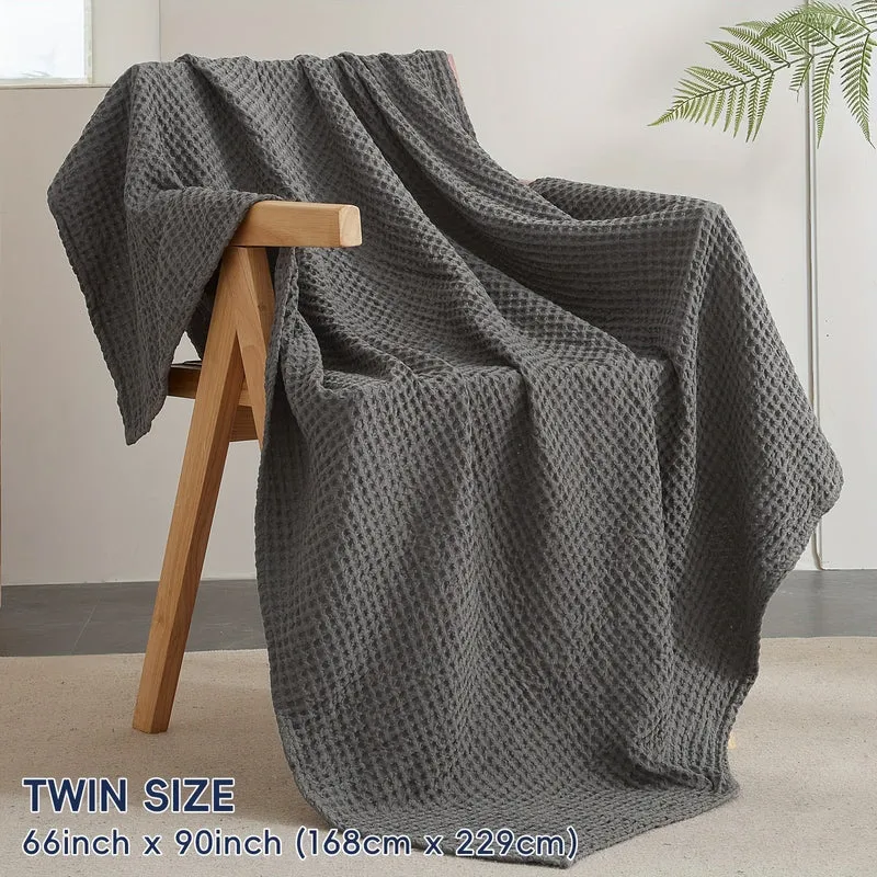 Euroselle Cozy All-Season Lightweight Waffle Throw Blanket