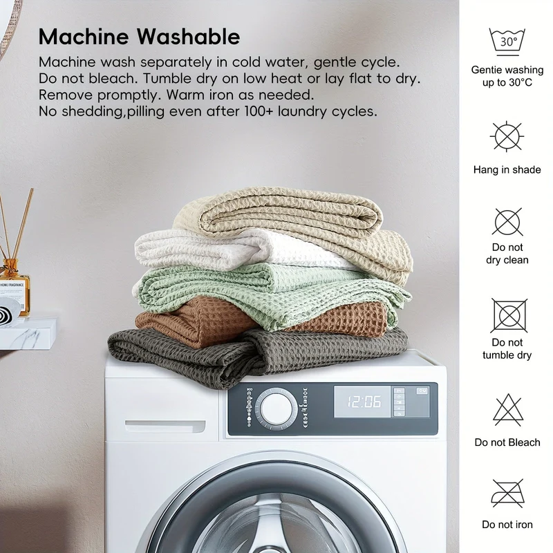 Euroselle Cozy All-Season Lightweight Waffle Throw Blanket
