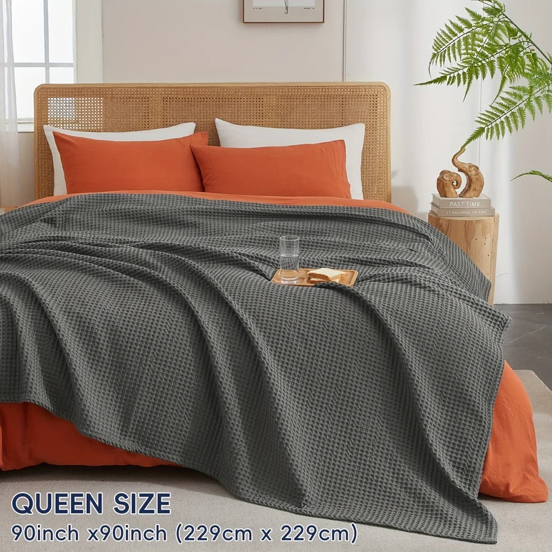 Euroselle Cozy All-Season Lightweight Waffle Throw Blanket