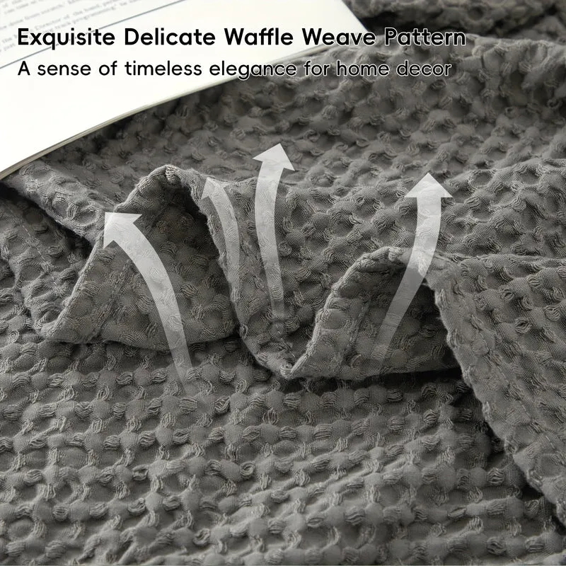 Euroselle Cozy All-Season Lightweight Waffle Throw Blanket