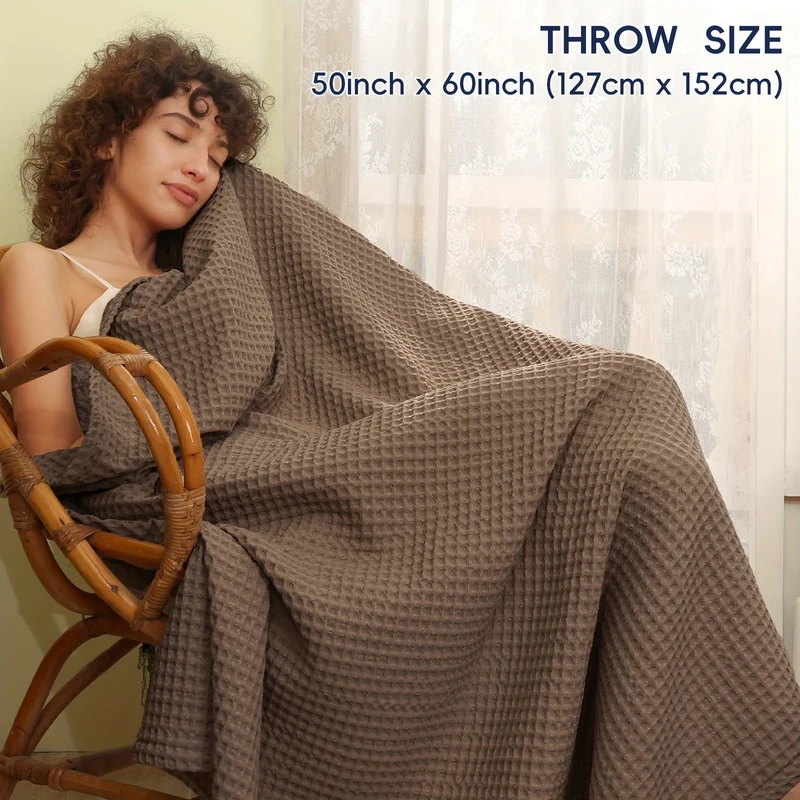 Euroselle Cozy All-Season Lightweight Waffle Throw Blanket