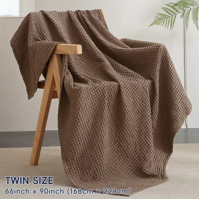 Euroselle Cozy All-Season Lightweight Waffle Throw Blanket