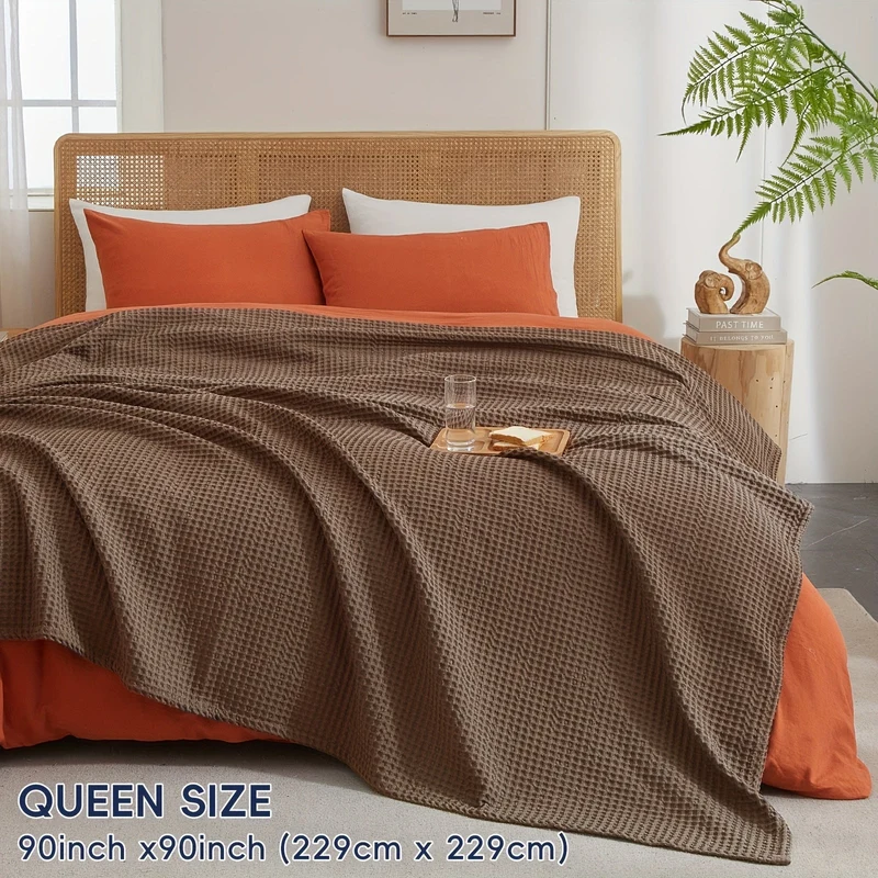 Euroselle Cozy All-Season Lightweight Waffle Throw Blanket