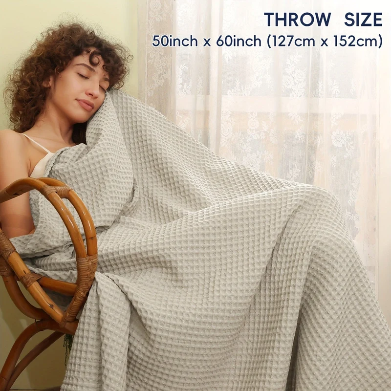 Euroselle Cozy All-Season Lightweight Waffle Throw Blanket