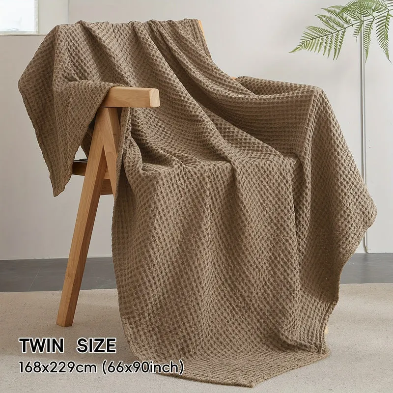Euroselle Cozy All-Season Lightweight Waffle Throw Blanket
