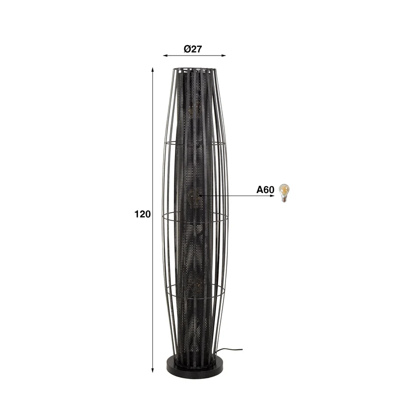 Stehlampe 120 3L Zylinder mesh