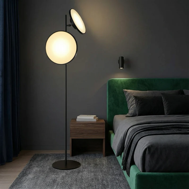 Euroselle Minimalist Black LED Floor Lamp For Modern Spaces