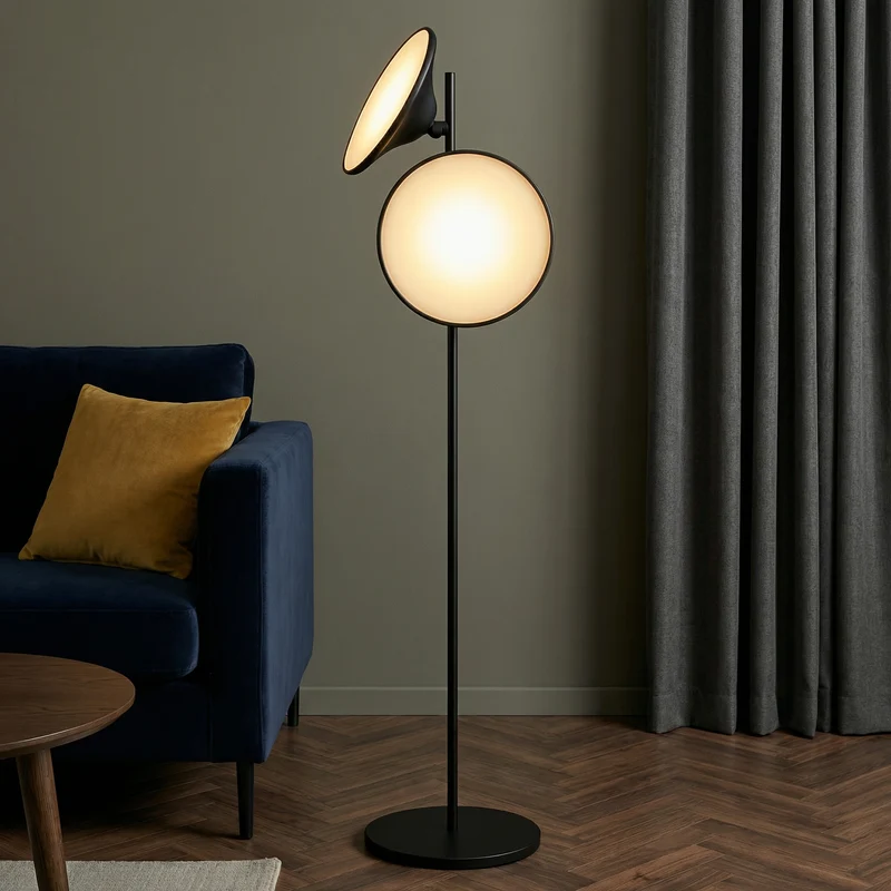 Euroselle Minimalist Black LED Floor Lamp For Modern Spaces