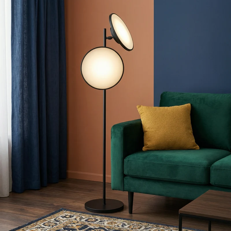 Euroselle Minimalist Black LED Floor Lamp For Modern Spaces