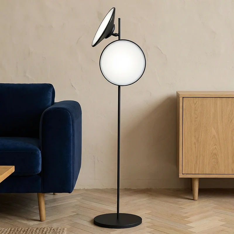 Euroselle Minimalist Black LED Floor Lamp For Modern Spaces