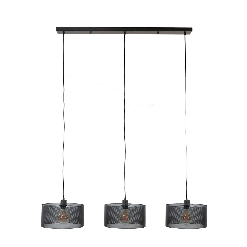 Hängelampe 3L mesh round – Artic schwarz