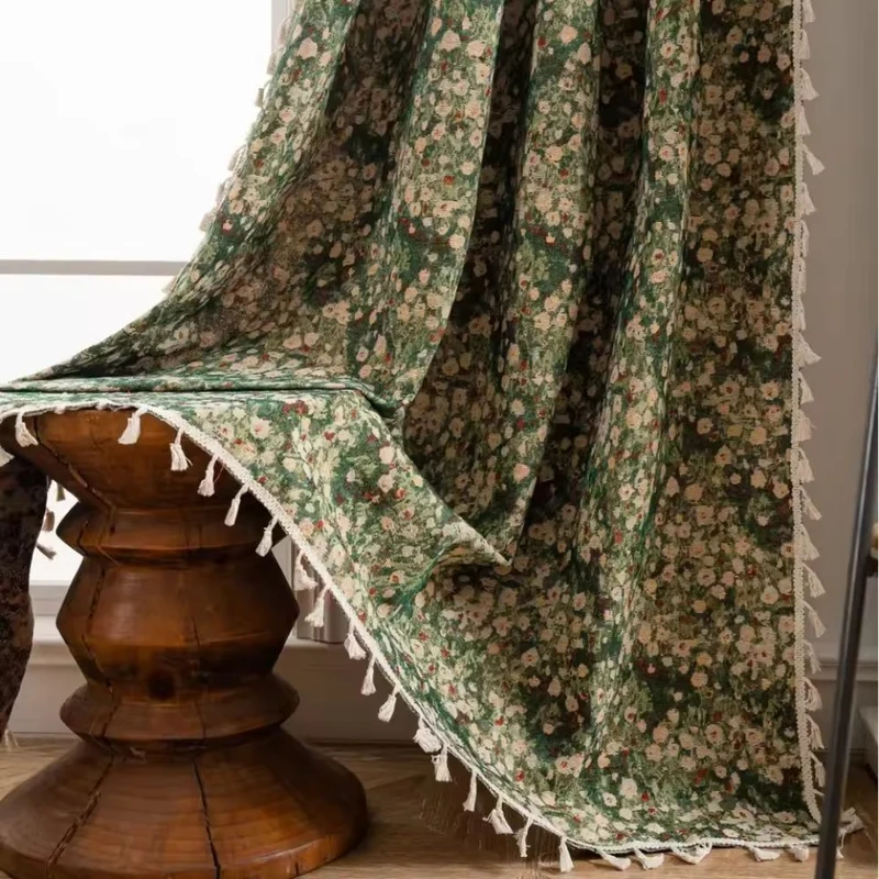 Euroselle Vintage Floral Tapestry Curtain For Elegant Living Spaces