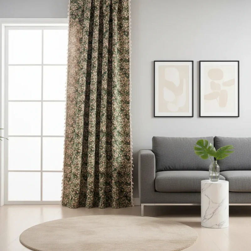 Euroselle Vintage Floral Tapestry Curtain For Elegant Living Spaces
