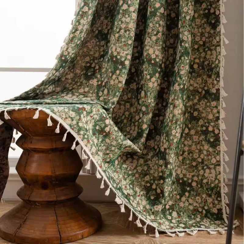Euroselle Vintage Floral Tapestry Curtain For Elegant Living Spaces