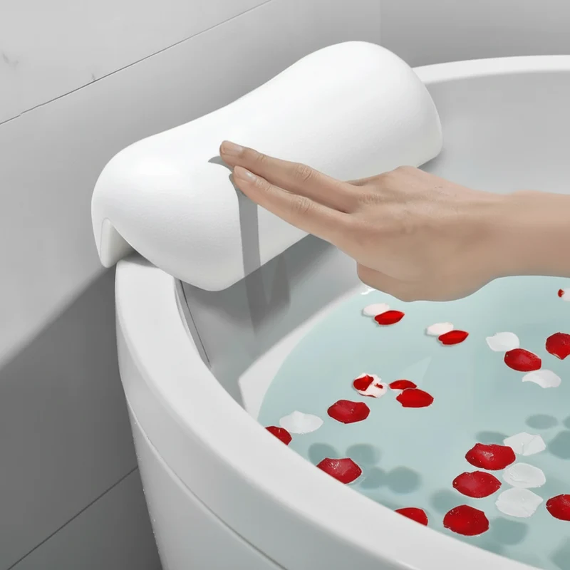 Euroselle Waterproof Tub Pillow Ergonomic Non Slip Bath Comfort Support
